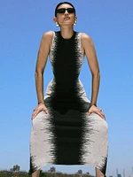 Ruby Intarsia Body-Con Gown
