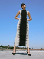 Ruby Intarsia Body-Con Gown