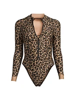 Kendall Leopard Print Surfsuit