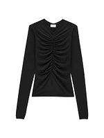 Ruched Sweater Cashmere, Wool, and Silk