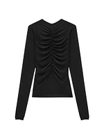 Ruched Sweater Cashmere, Wool, and Silk