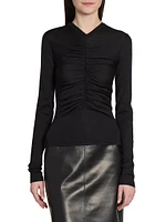 Ruched Sweater Cashmere, Wool, and Silk