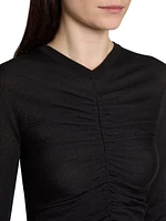 Ruched Sweater Cashmere, Wool, and Silk