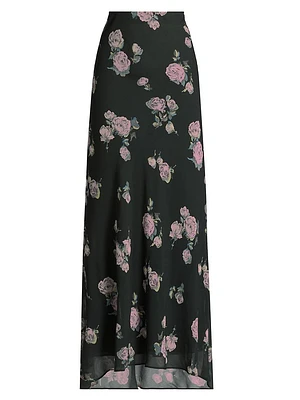 Floral Crepe Maxi Skirt