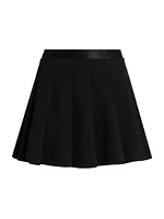 Logo Pleated Twill Miniskirt