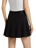 Logo Pleated Twill Miniskirt