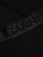 Logo Pleated Twill Miniskirt