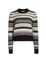Striped Alpaca-Blend Crewneck Sweater
