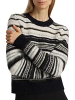 Striped Alpaca-Blend Crewneck Sweater