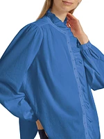 Nicholson Cotton Ruffle-Neck Shirt
