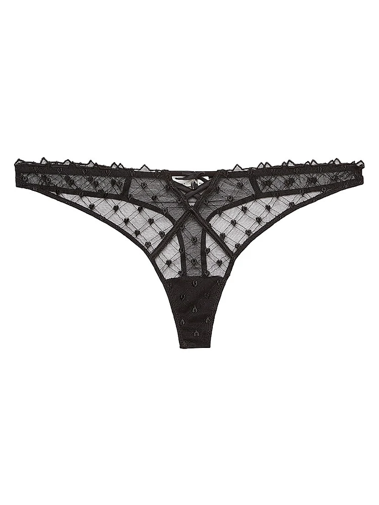 Love Lock Embroidered Thong