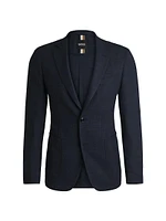 Slim Fit Jacket Micro Patterned Stretch Cloth