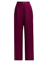 Relaxed Pleated Satin Pants