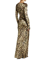 Leopard Velvet Boatneck Gown