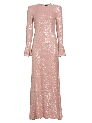 Sequined Flare Maxi Dress