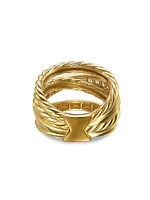 Crossover Trio Four Row Ring 18K Yellow Gold