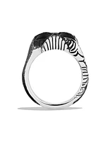 Waves Skull Ring in Sterling Silver, 24MM