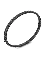 Sculpted Cable Bangle Bracelet Black Titanium