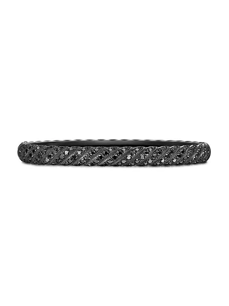 Sculpted Cable Bangle Bracelet in Black Titanium
