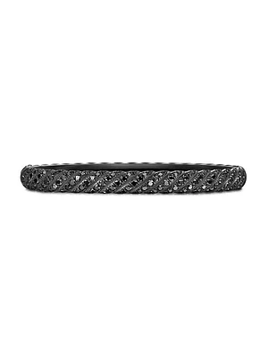 Sculpted Cable Bangle Bracelet in Black Titanium