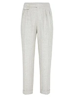 Prince of Wales Leisure Fit Trousers with Pleats