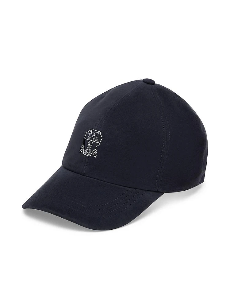 Lightweight Suede Baseball Cap With Embroidered Logo