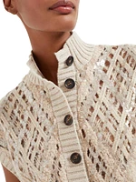 Dazzling Mesh Embroidery Gilet