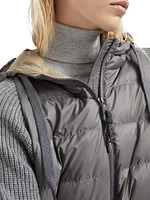 Water Resistant Matte Nylon Hooded Down Jacket