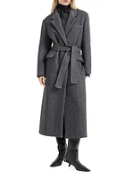 Hand Crafted Virgin Wool and Cashmere Double Chevron Cloth Coat