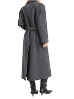 Hand Crafted Virgin Wool and Cashmere Double Chevron Cloth Coat