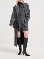 Hand Crafted Virgin Wool and Cashmere Double Chevron Cloth Coat