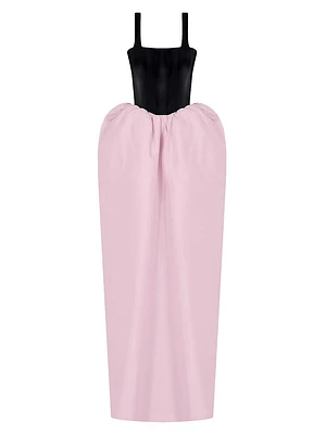 Pan Silk Colorblocked Gown