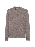 Flecked Soft Virgin Wool and Cashmere Sweater