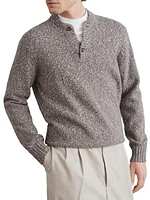 Flecked Soft Virgin Wool and Cashmere Sweater