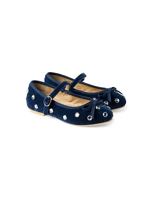 Little Girl's & Girl's Jeweled Velvet Ballet Flats