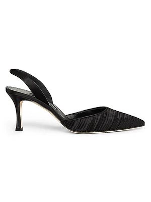 Carolyne 70MM Pleated Satin Pumps