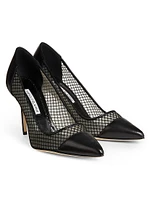 Capcour 90MM Leather & Mesh Pumps