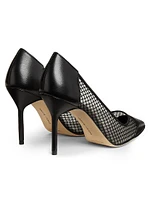 Capcour 90MM Leather & Mesh Pumps
