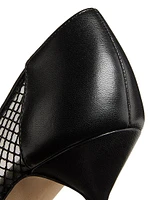 Capcour 90MM Leather & Mesh Pumps