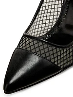 Capcour 90MM Leather & Mesh Pumps