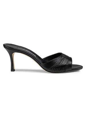 Ebakmu Pleated Leather Mules