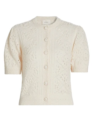 Mirabelle Alpaca-Blend Short-Sleeve Cardigan