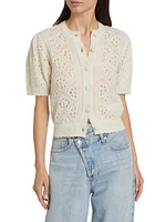 Mirabelle Alpaca-Blend Short-Sleeve Cardigan