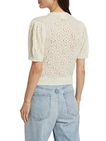 Mirabelle Alpaca-Blend Short-Sleeve Cardigan