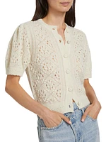 Mirabelle Alpaca-Blend Short-Sleeve Cardigan