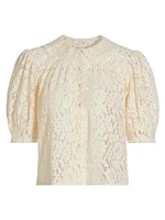 Lenore Lace Short-Sleeve Blouse