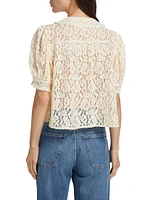 Lenore Lace Short-Sleeve Blouse