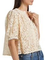 Lenore Lace Short-Sleeve Blouse