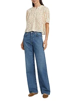 Lenore Lace Short-Sleeve Blouse