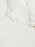 Hardy Pintuck Cotton Shawl-Collar Blouse